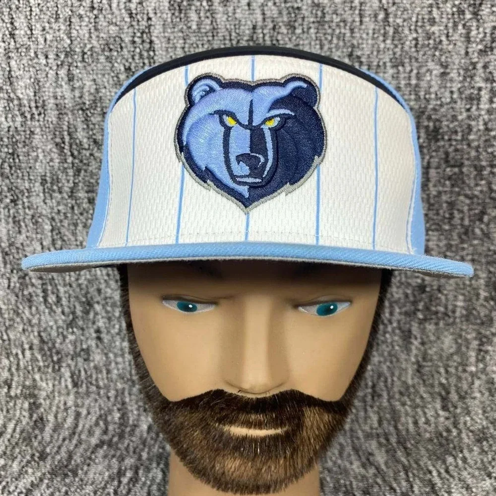 New Era Memphis Grizzlies Youth Snapback Hat Blue Pinstripe‎ NBA 9FIFTY Split